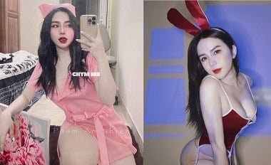 Uma NHIEN, uma garota quente e confiante mostrando sua área privada vaginal e atraente