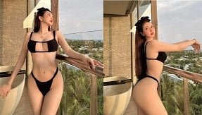 Big Butt Foda usando deliciosas calças de fenda preta