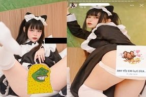 Gia Han fez amor muito alto na roupa de empregada.